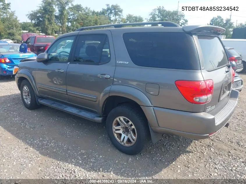 2005 Toyota Sequoia Limited V8 VIN: 5TDBT48A85S234542 Lot: 40359243