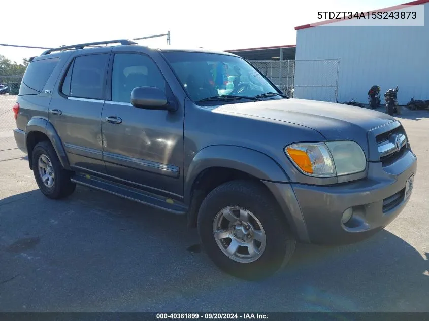 2005 Toyota Sequoia Sr5 V8 VIN: 5TDZT34A15S243873 Lot: 40361899