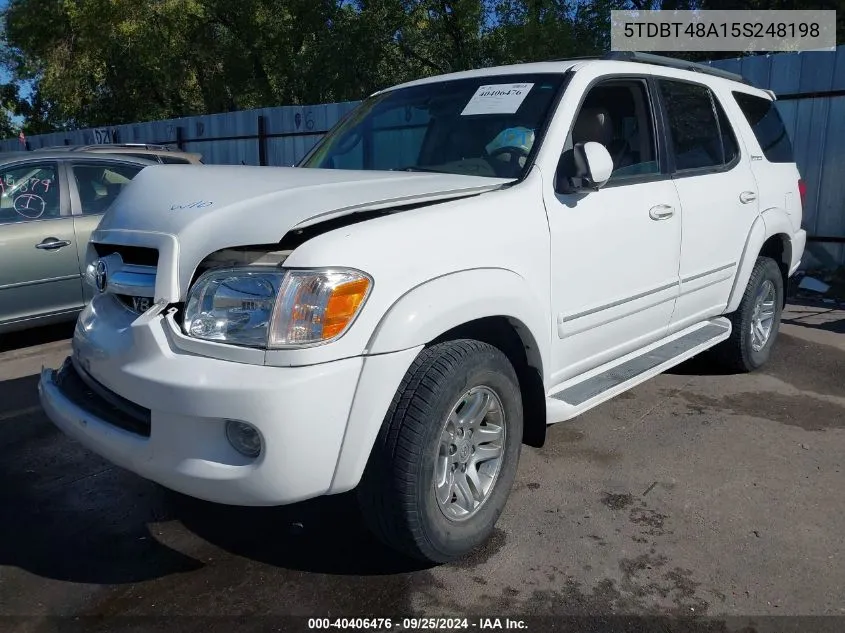 2005 Toyota Sequoia Limited V8 VIN: 5TDBT48A15S248198 Lot: 40406476