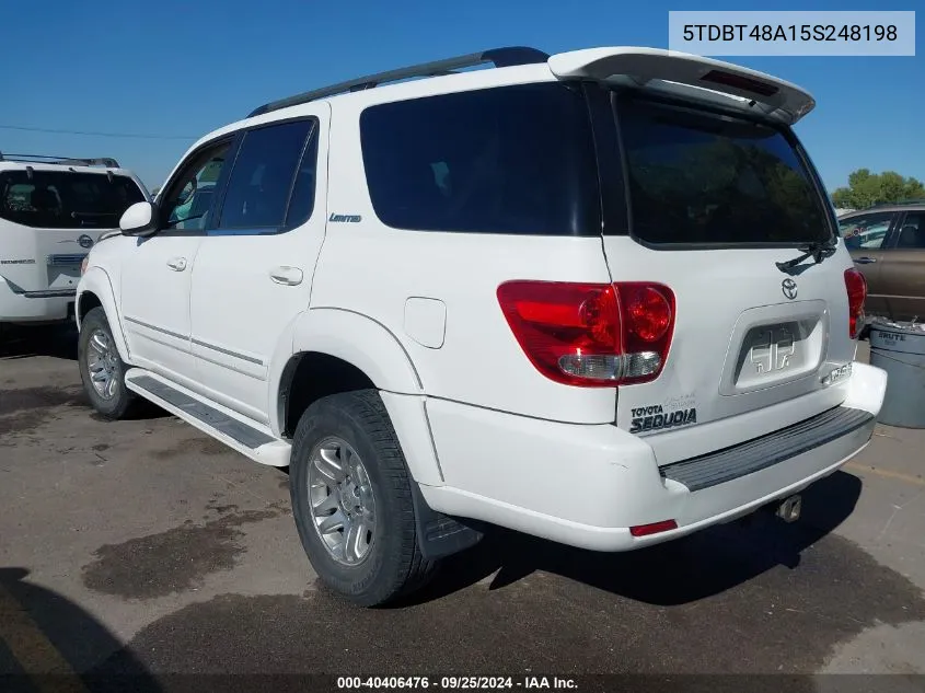 2005 Toyota Sequoia Limited V8 VIN: 5TDBT48A15S248198 Lot: 40406476