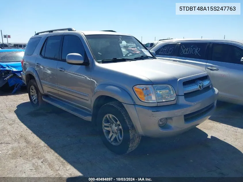 2005 Toyota Sequoia Limited V8 VIN: 5TDBT48A15S247763 Lot: 40494897