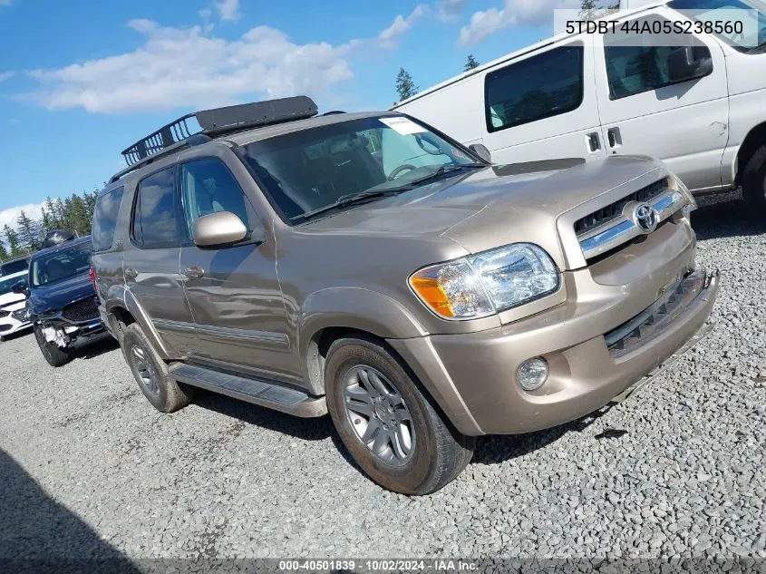 2005 Toyota Sequoia Sr5 V8 VIN: 5TDBT44A05S238560 Lot: 40501839