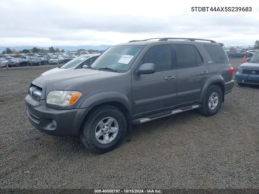 2005 Toyota Sequoia Sr5 V8 VIN: 5TDBT44AX5S239683 Lot: 40550797