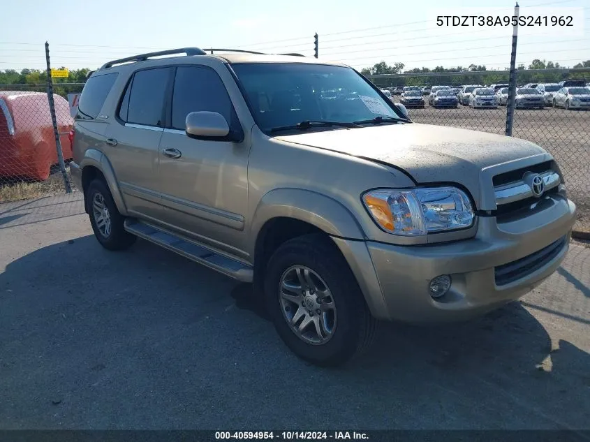 2005 Toyota Sequoia Limited V8 VIN: 5TDZT38A95S241962 Lot: 40594954