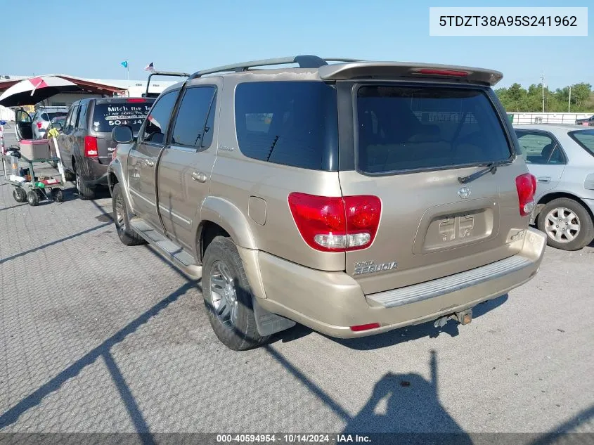 2005 Toyota Sequoia Limited V8 VIN: 5TDZT38A95S241962 Lot: 40594954