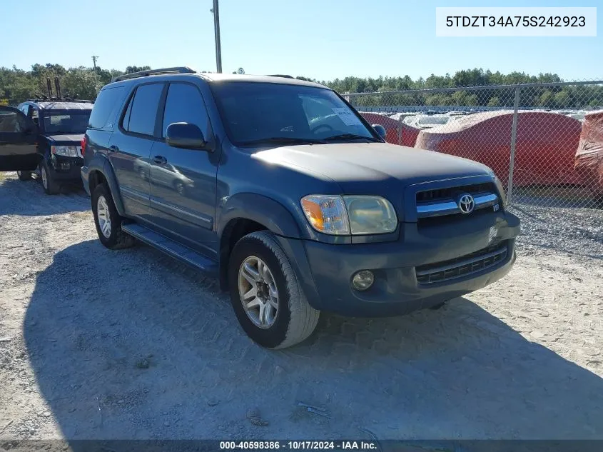 5TDZT34A75S242923 2005 Toyota Sequoia Sr5 V8