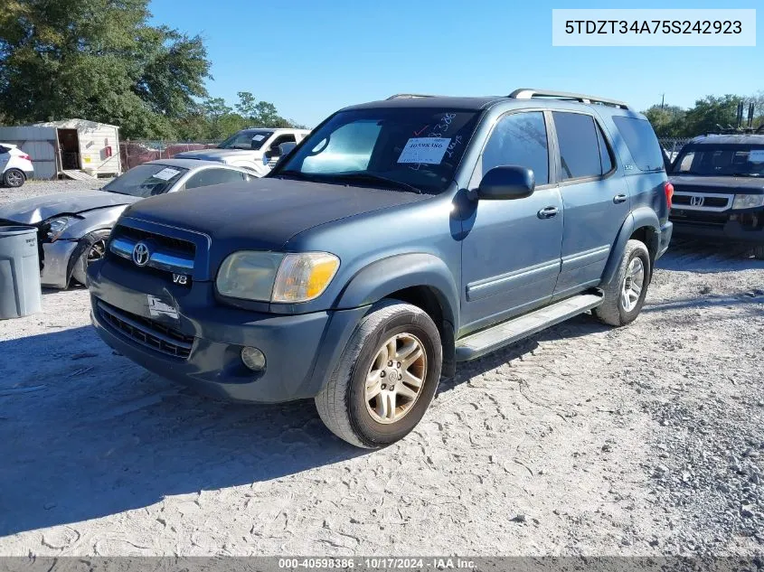 5TDZT34A75S242923 2005 Toyota Sequoia Sr5 V8