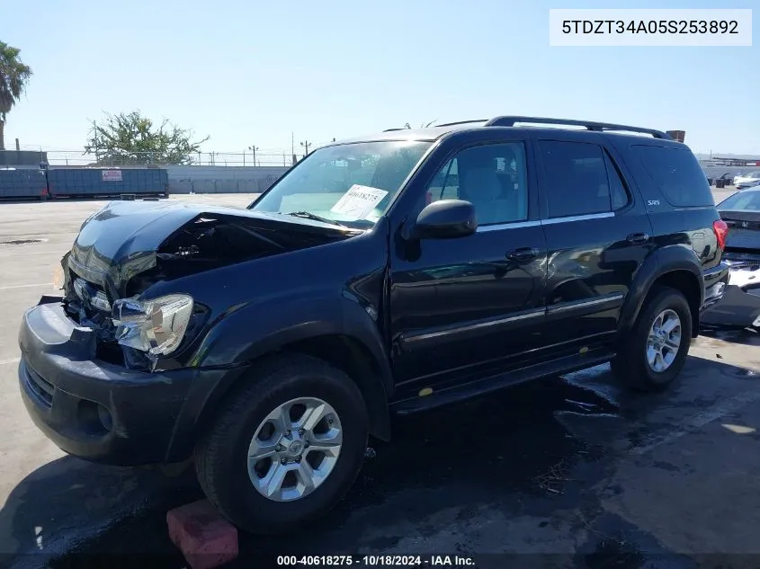 2005 Toyota Sequoia Sr5 V8 VIN: 5TDZT34A05S253892 Lot: 40618275