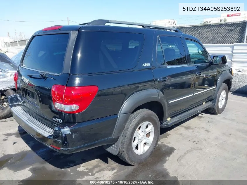 2005 Toyota Sequoia Sr5 V8 VIN: 5TDZT34A05S253892 Lot: 40618275