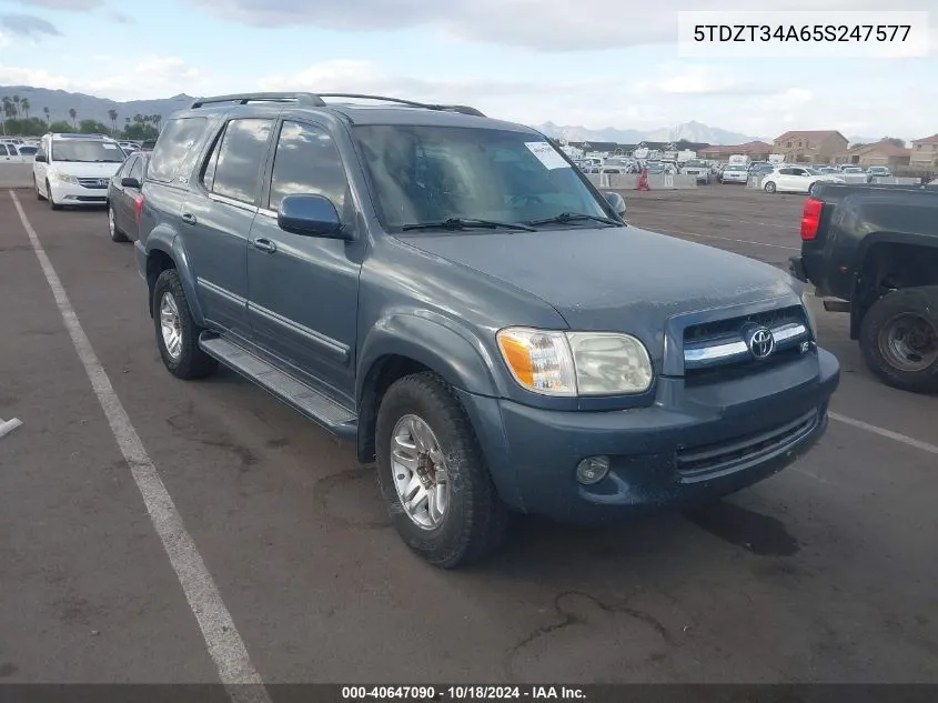 2005 Toyota Sequoia Sr5 V8 VIN: 5TDZT34A65S247577 Lot: 40647090