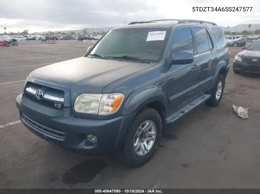 2005 Toyota Sequoia Sr5 V8 VIN: 5TDZT34A65S247577 Lot: 40647090