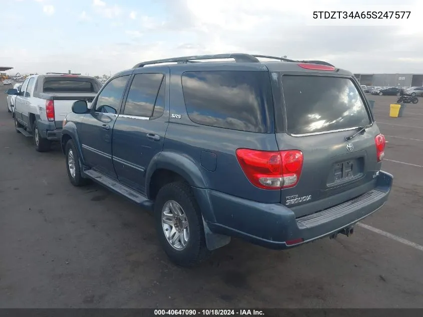 2005 Toyota Sequoia Sr5 V8 VIN: 5TDZT34A65S247577 Lot: 40647090