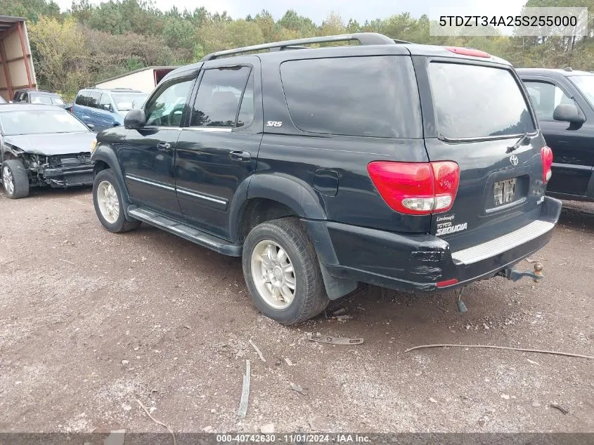 2005 Toyota Sequoia Sr5 V8 VIN: 5TDZT34A25S255000 Lot: 40742630