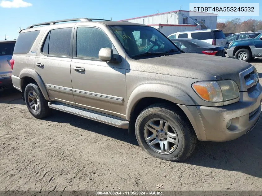 2005 Toyota Sequoia Limited V8 VIN: 5TDBT48A55S245532 Lot: 40788264