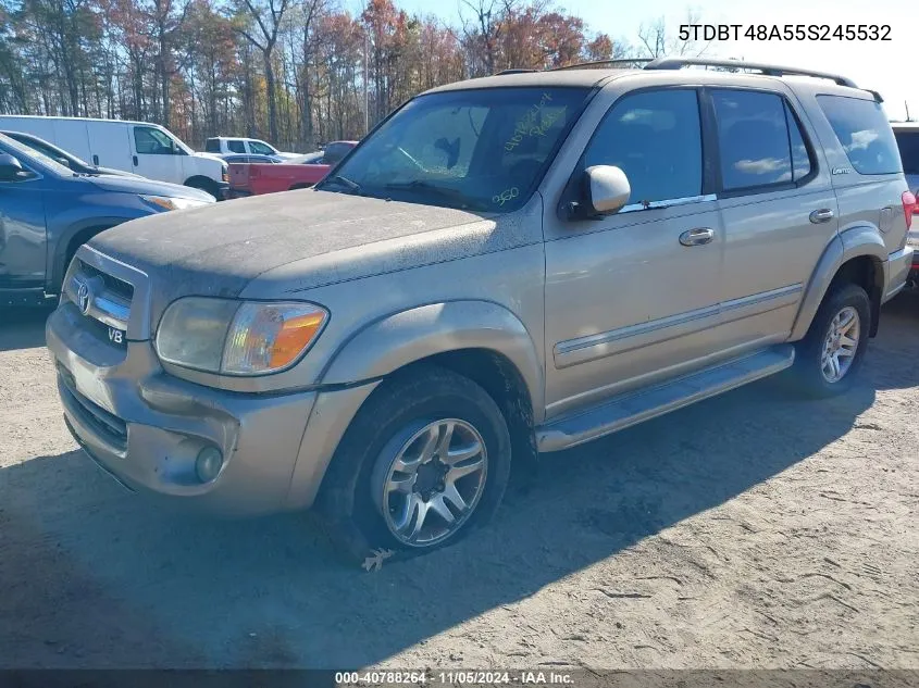 2005 Toyota Sequoia Limited V8 VIN: 5TDBT48A55S245532 Lot: 40788264