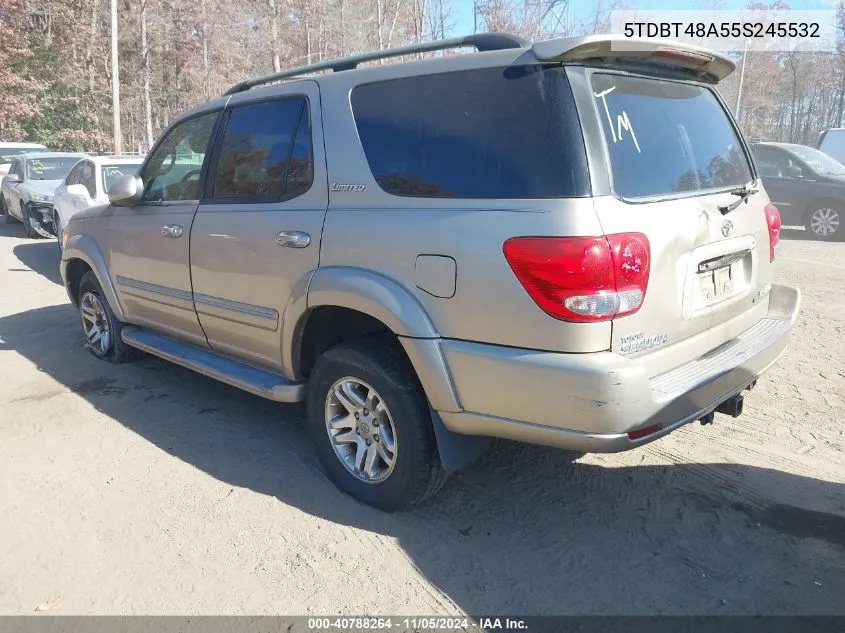 2005 Toyota Sequoia Limited V8 VIN: 5TDBT48A55S245532 Lot: 40788264