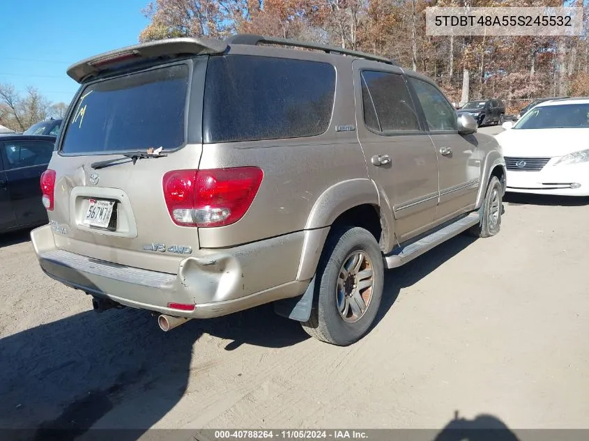 2005 Toyota Sequoia Limited V8 VIN: 5TDBT48A55S245532 Lot: 40788264