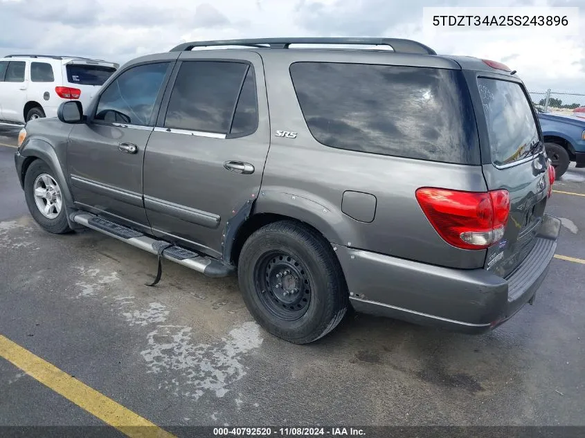 2005 Toyota Sequoia Sr5 VIN: 5TDZT34A25S243896 Lot: 40792520