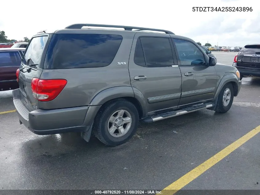 2005 Toyota Sequoia Sr5 VIN: 5TDZT34A25S243896 Lot: 40792520