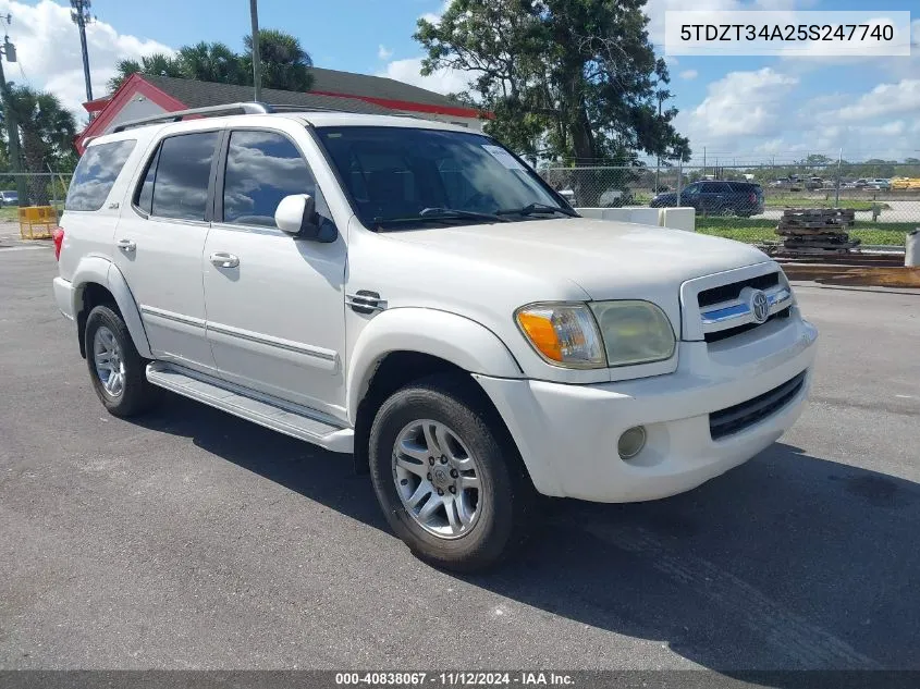 2005 Toyota Sequoia Sr5 VIN: 5TDZT34A25S247740 Lot: 40838067