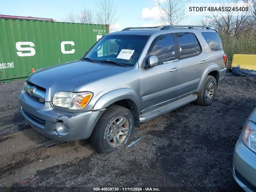 2005 Toyota Sequoia Limited V8 VIN: 5TDBT48A45S245408 Lot: 40839720