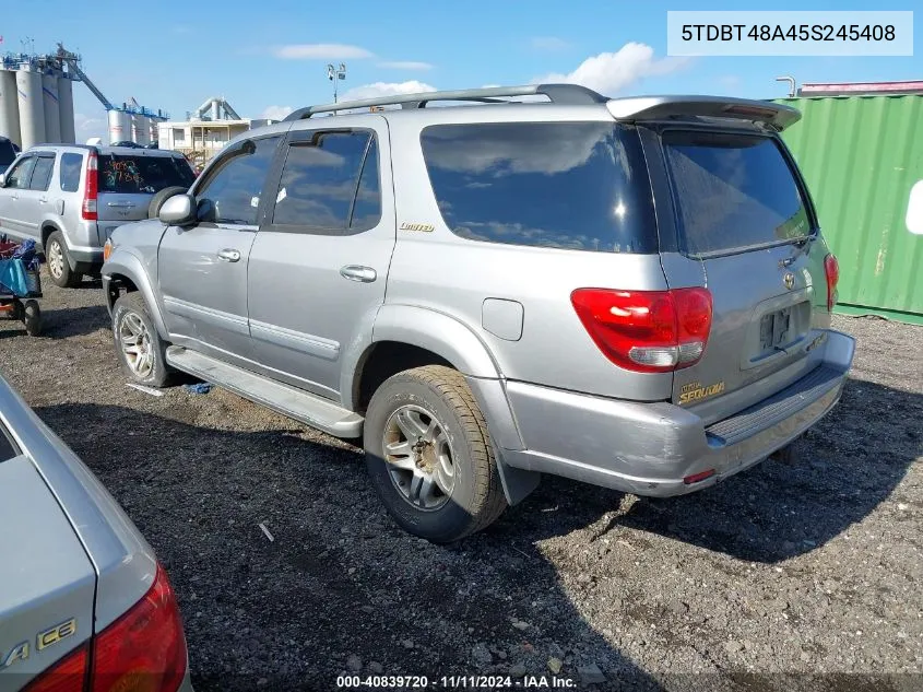 2005 Toyota Sequoia Limited V8 VIN: 5TDBT48A45S245408 Lot: 40839720