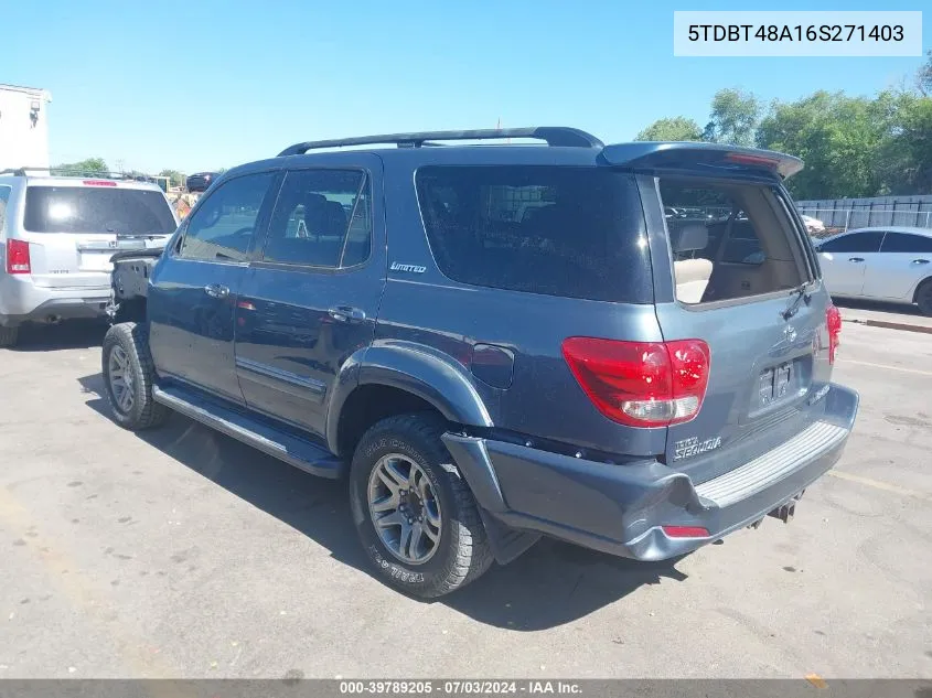 5TDBT48A16S271403 2006 Toyota Sequoia Limited V8