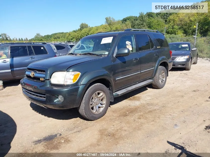 2006 Toyota Sequoia Limited V8 VIN: 5TDBT48A66S258517 Lot: 40277487