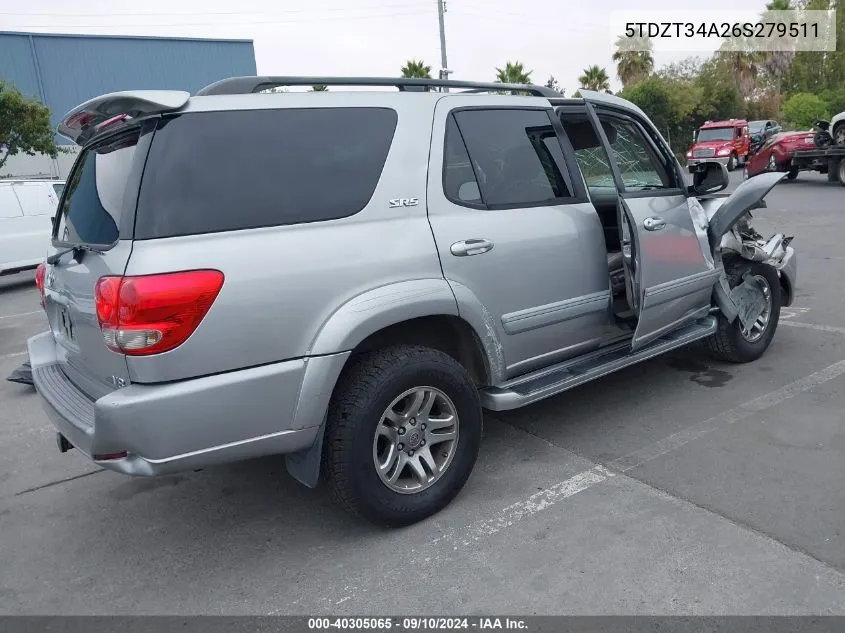 5TDZT34A26S279511 2006 Toyota Sequoia Sr5 V8