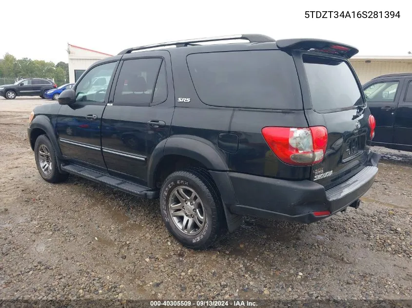 5TDZT34A16S281394 2006 Toyota Sequoia Sr5 V8