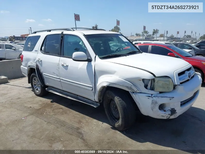 2006 Toyota Sequoia Sr5 V8 VIN: 5TDZT34A26S273921 Lot: 40383569