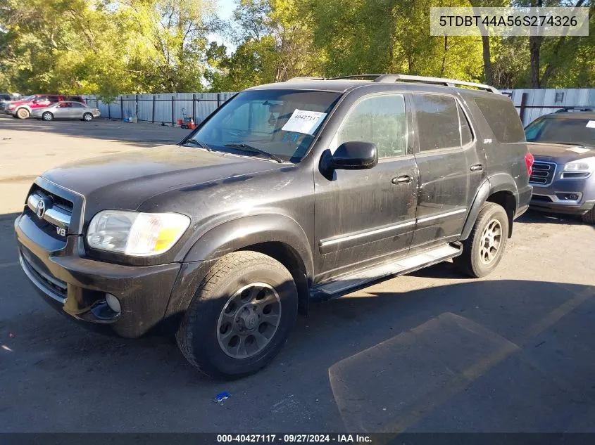 5TDBT44A56S274326 2006 Toyota Sequoia Sr5 V8