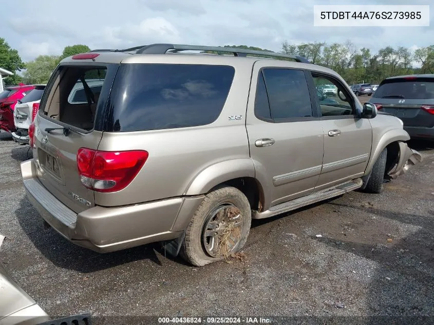 2006 Toyota Sequoia Sr5 V8 VIN: 5TDBT44A76S273985 Lot: 40436824