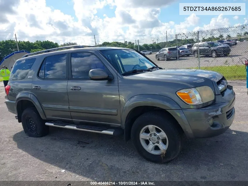 2006 Toyota Sequoia Sr5 VIN: 5TDZT34A86S267685 Lot: 40466214