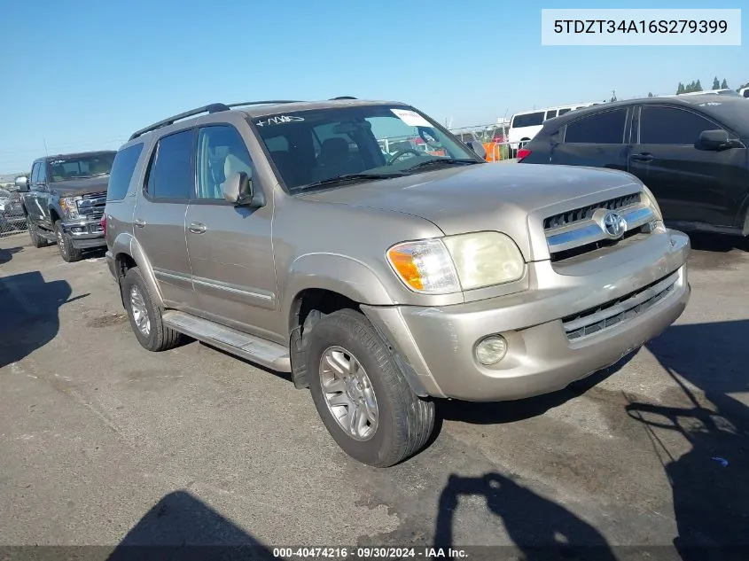 5TDZT34A16S279399 2006 Toyota Sequoia Sr5 V8