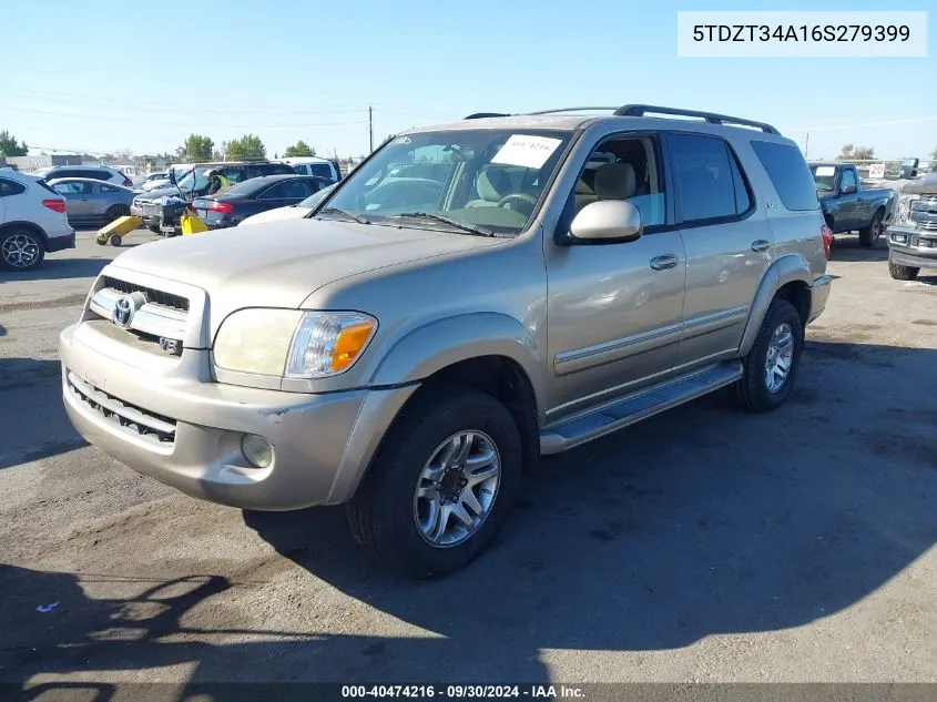 5TDZT34A16S279399 2006 Toyota Sequoia Sr5 V8