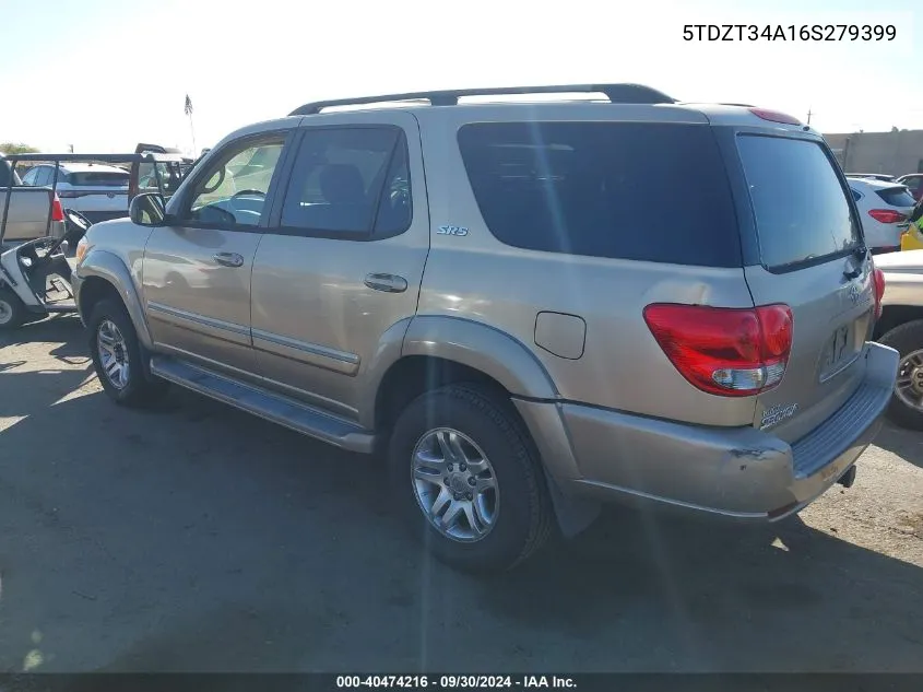 5TDZT34A16S279399 2006 Toyota Sequoia Sr5 V8