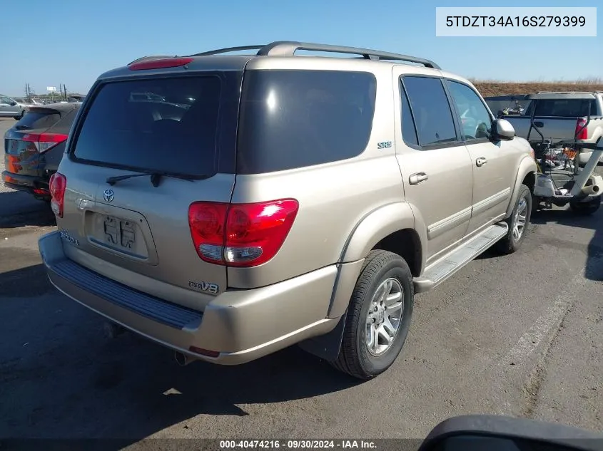 2006 Toyota Sequoia Sr5 V8 VIN: 5TDZT34A16S279399 Lot: 40474216