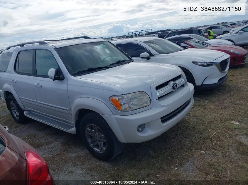 2006 Toyota Sequoia Limited VIN: 5TDZT38A86S271150 Lot: 40515864