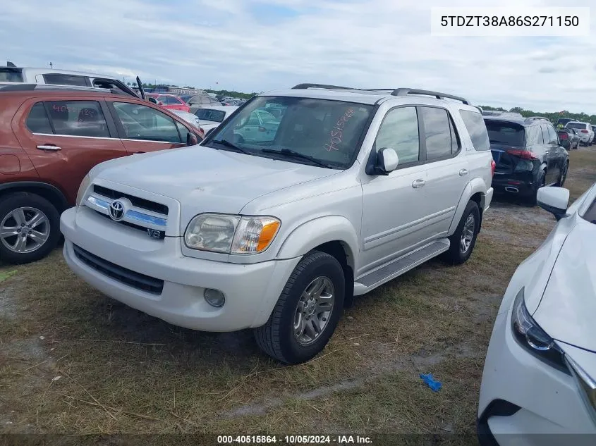 2006 Toyota Sequoia Limited VIN: 5TDZT38A86S271150 Lot: 40515864