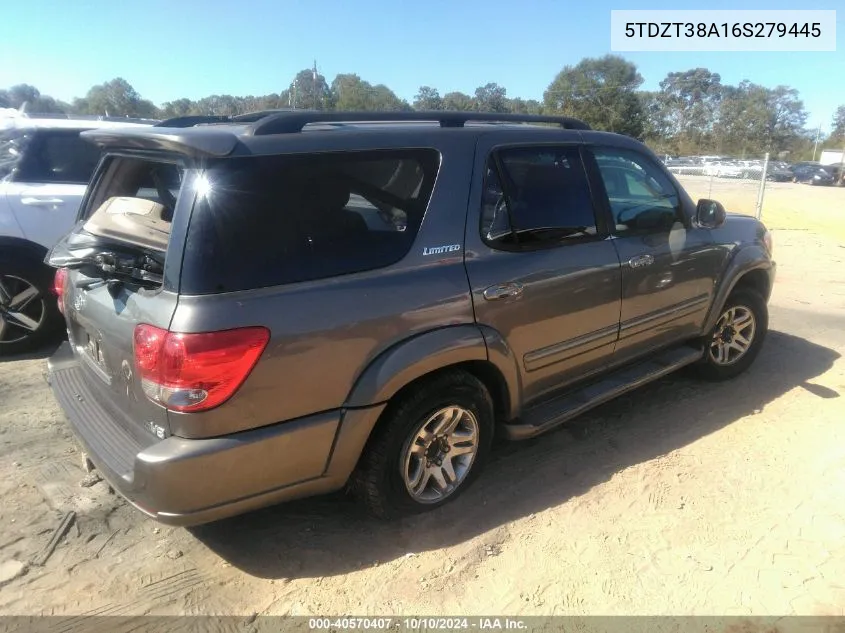 2006 Toyota Sequoia Limited V8 VIN: 5TDZT38A16S279445 Lot: 40570407