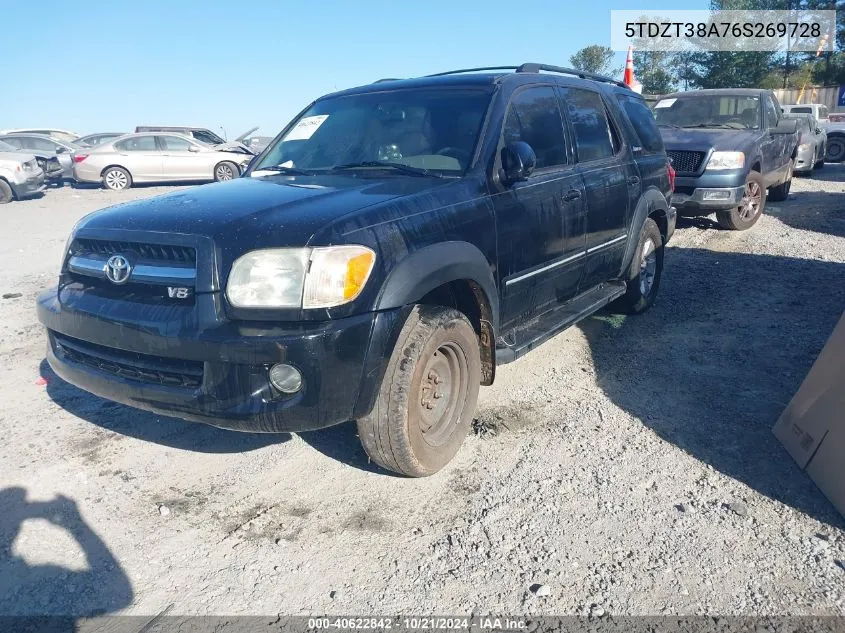 2006 Toyota Sequoia Limited V8 VIN: 5TDZT38A76S269728 Lot: 40622842