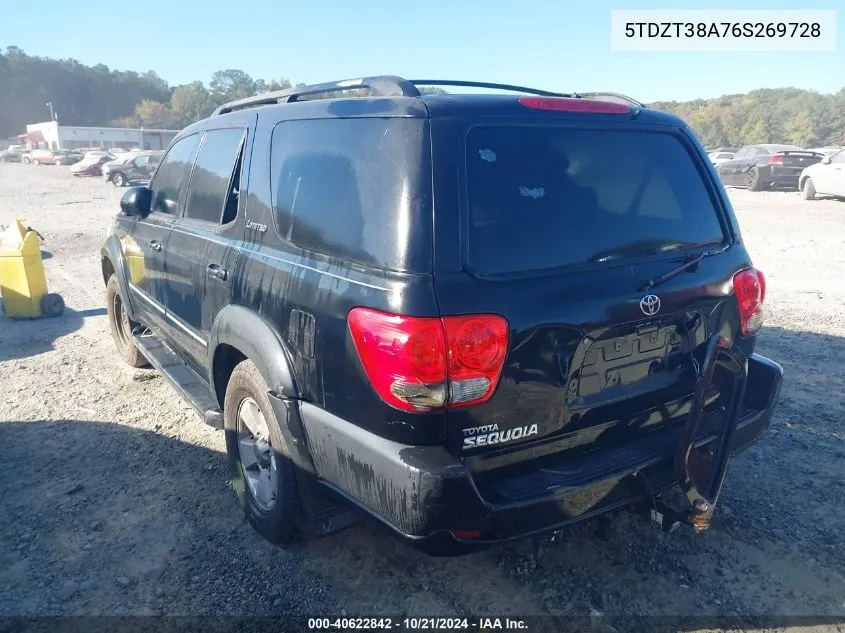 2006 Toyota Sequoia Limited V8 VIN: 5TDZT38A76S269728 Lot: 40622842