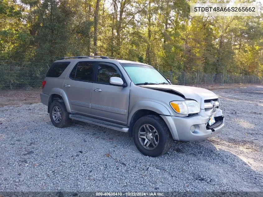 2006 Toyota Sequoia Limited V8 VIN: 5TDBT48A66S265662 Lot: 40635410