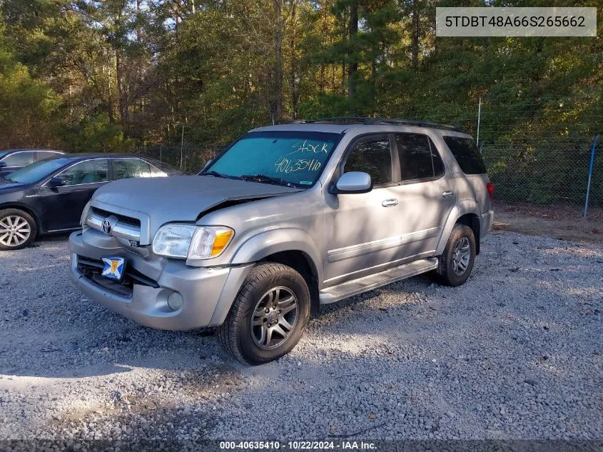 2006 Toyota Sequoia Limited V8 VIN: 5TDBT48A66S265662 Lot: 40635410