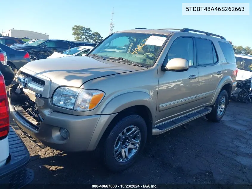 2006 Toyota Sequoia Limited V8 VIN: 5TDBT48A46S262663 Lot: 40667638