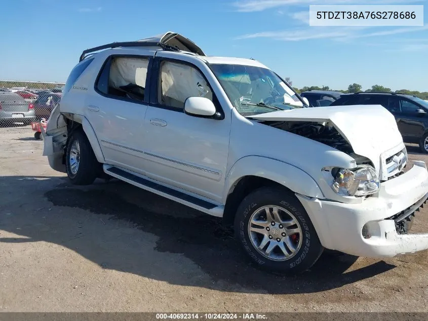 2006 Toyota Sequoia Limited VIN: 5TDZT38A76S278686 Lot: 40692314