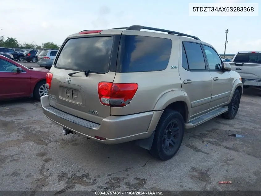 2006 Toyota Sequoia Sr5 V8 VIN: 5TDZT34AX6S283368 Lot: 40757481