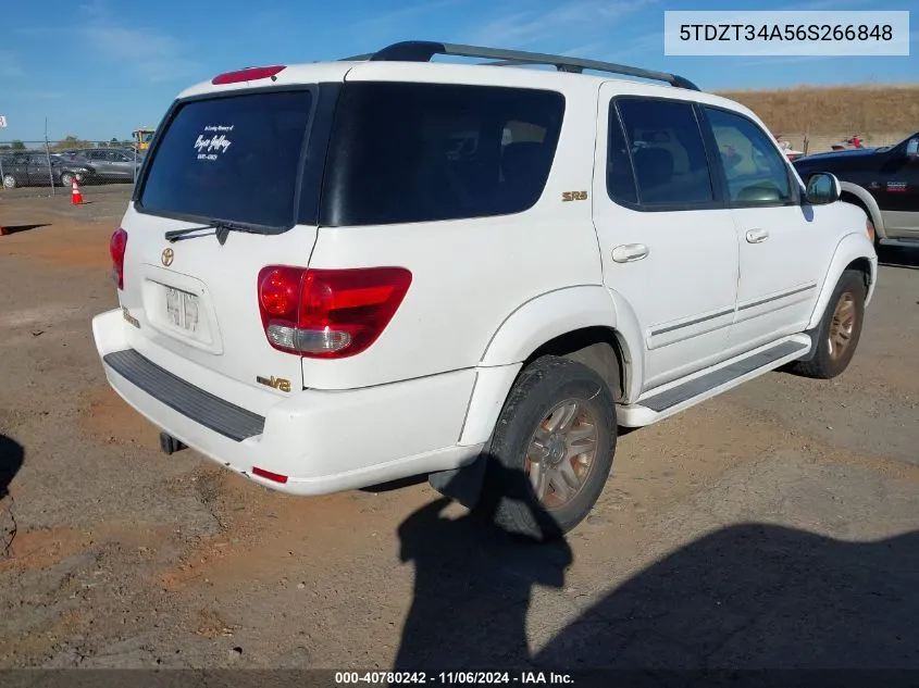 2006 Toyota Sequoia Sr5 V8 VIN: 5TDZT34A56S266848 Lot: 40780242