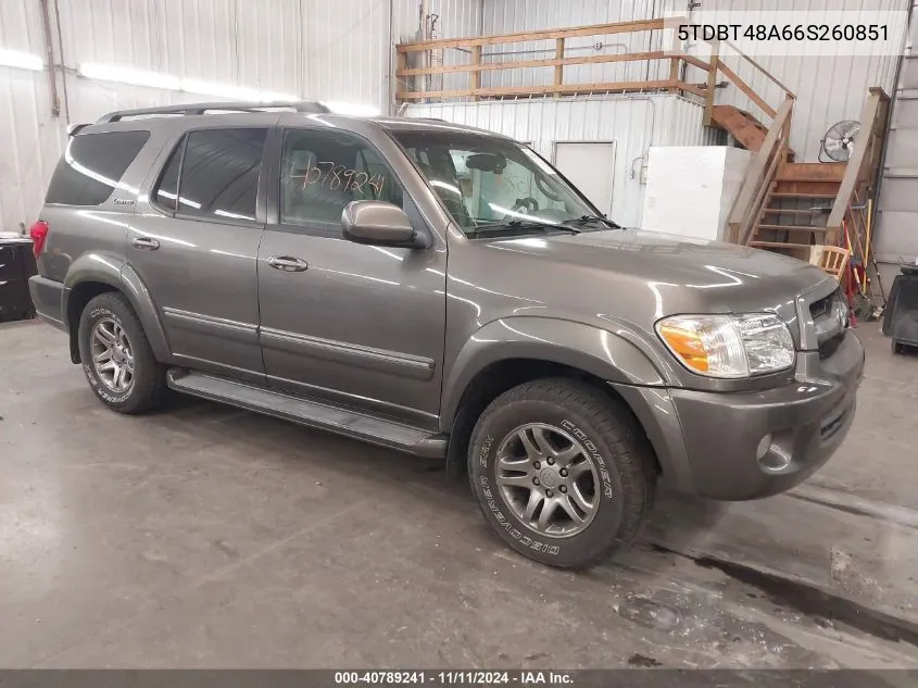 2006 Toyota Sequoia Limited V8 VIN: 5TDBT48A66S260851 Lot: 40789241